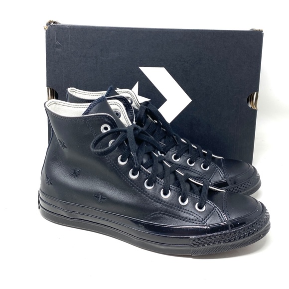 Converse Ctas High Top Leather Black Women's Size Sneakers Custom 165506C-BK - Picture 3 of 10